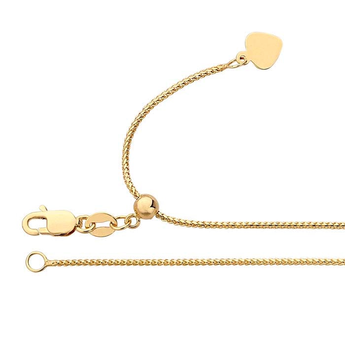 14K Gold 1.2mm Diamond-Cut Franco Chain Necklace 20