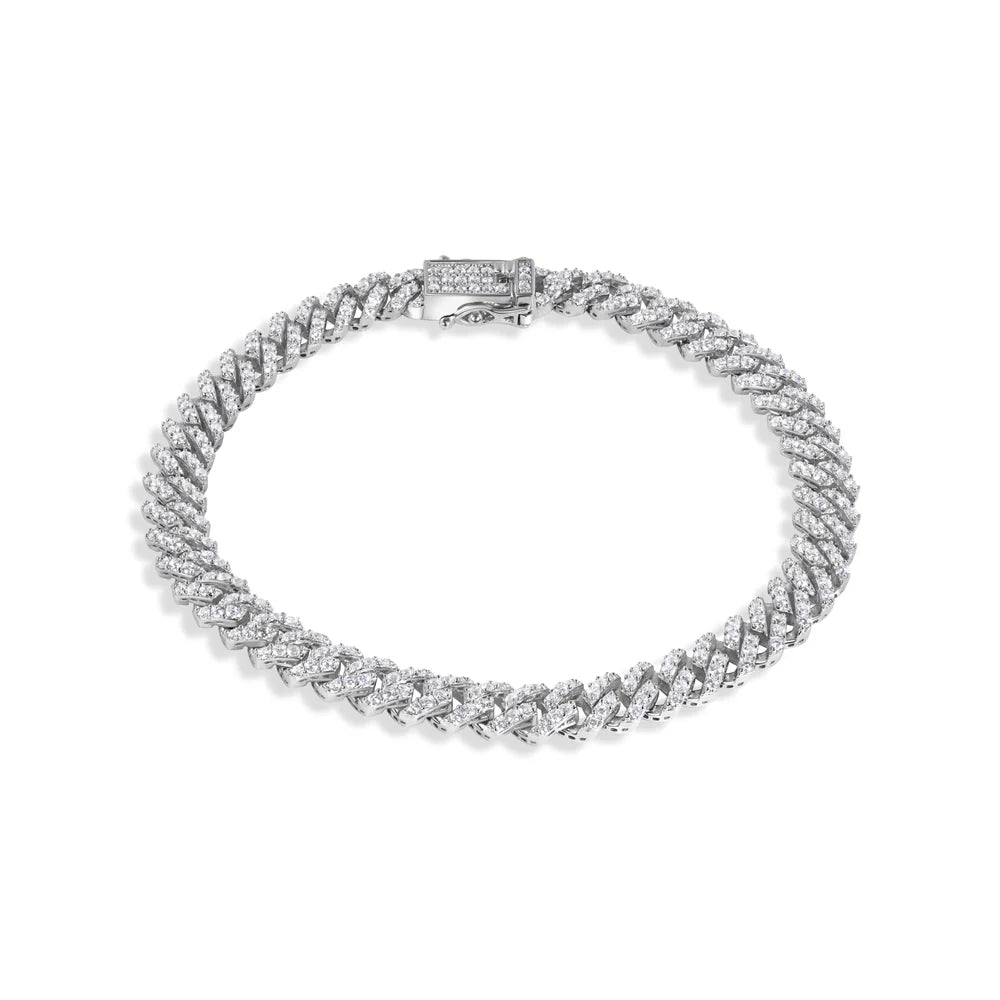 925 Sterling Silver 5mm Monaco Moissanite Stone Bracelet