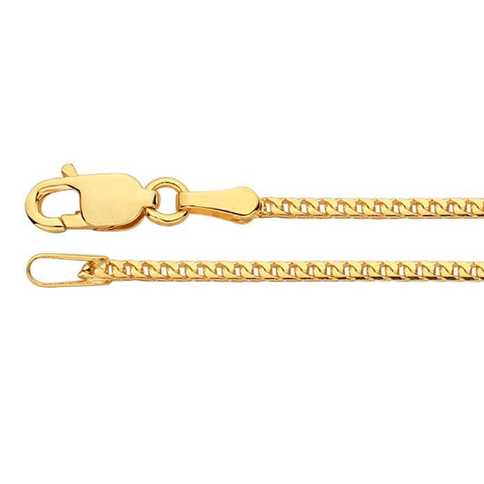 14K Gold 1.2mm Franco Chain 20"
