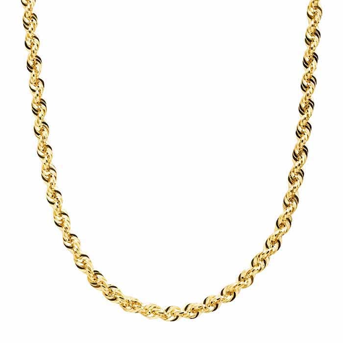 14K 3.8MM GLITTER ROPE 24