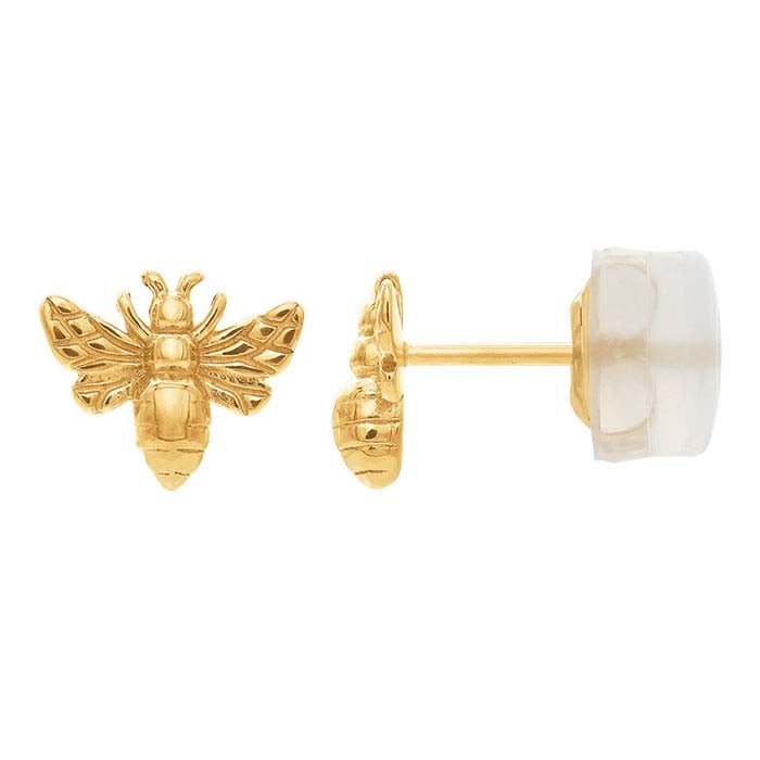 14K Gold Bee Post Earring