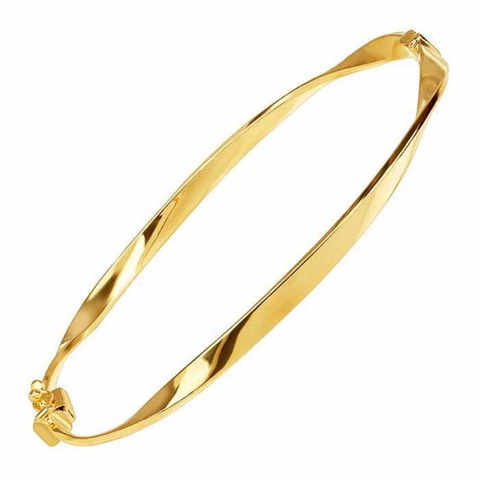 14K Gold Twisted Bangle Bracelet