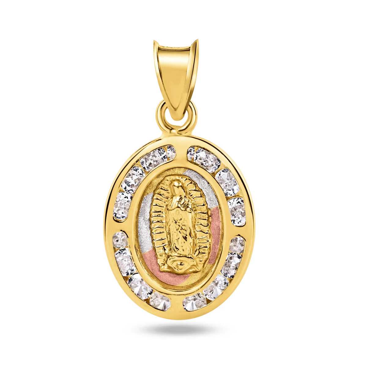 14K Yellow Gold Guadalupe Clear CZ Pendant