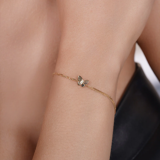 Locking Holdings | 14k_butterfly_charm_double_strand_paperclip | Locking Holdings