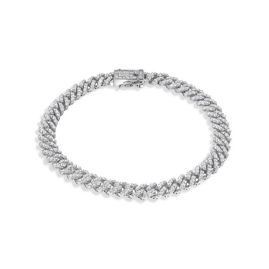 925 Sterling Silver 5mm Monaco Moissanite Stone Bracelet